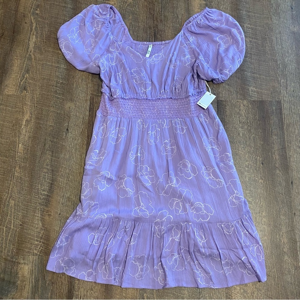 New Dex Lavender Purple Floral Dress Size 1X